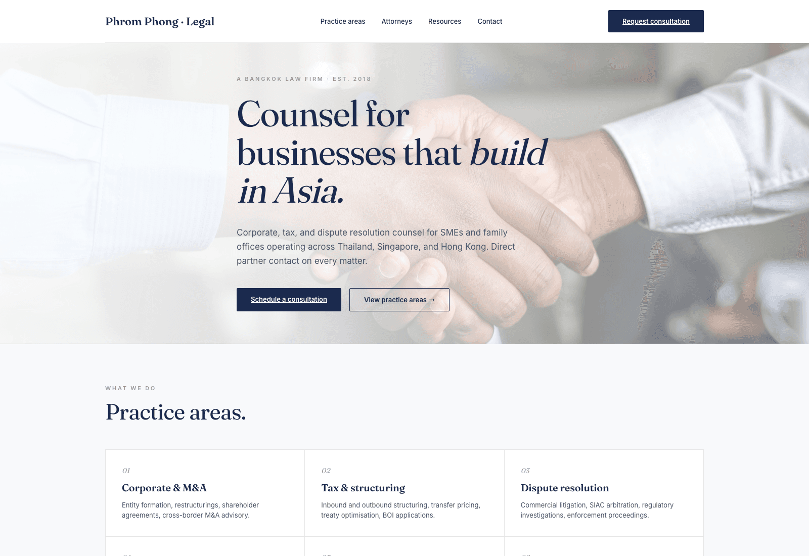 Phrom Phong Legal website mockup