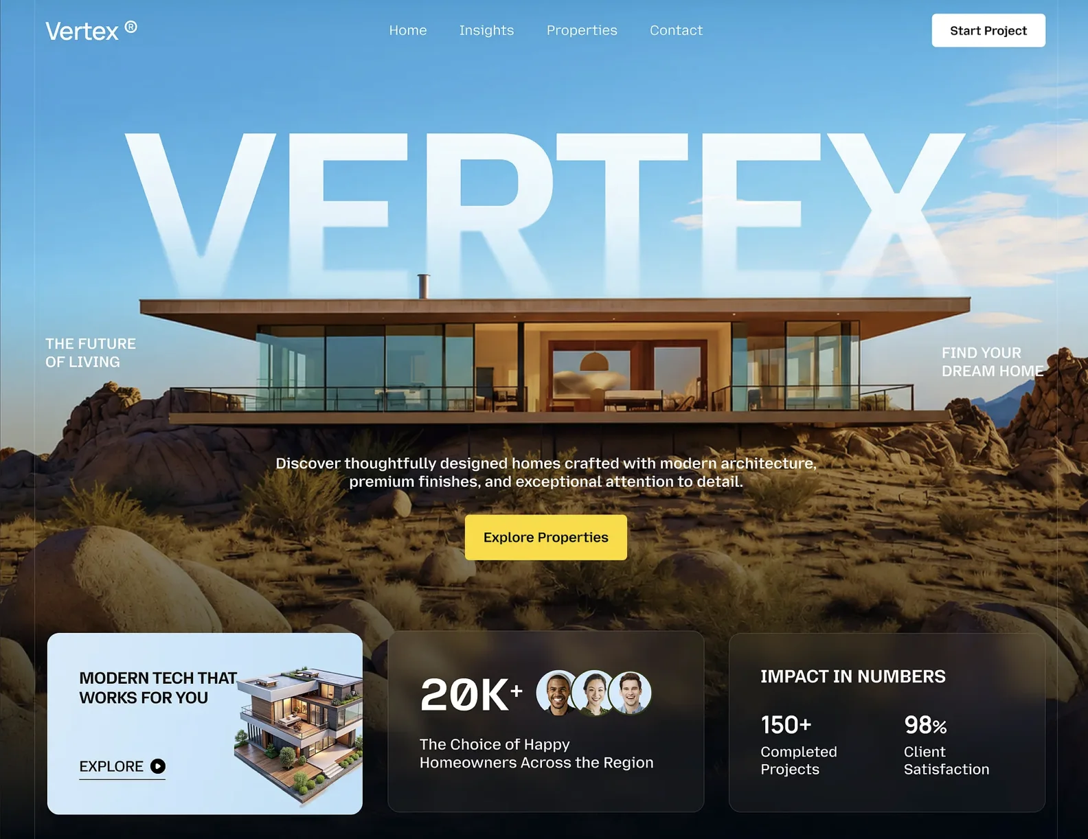 Vertex — real estate website design